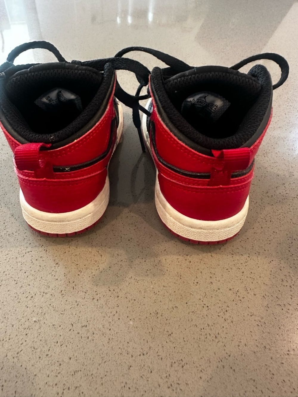 Nike Air Jordan Mid Sneakers Black and Red Toddler Size US 6C - Picture 7 of 11